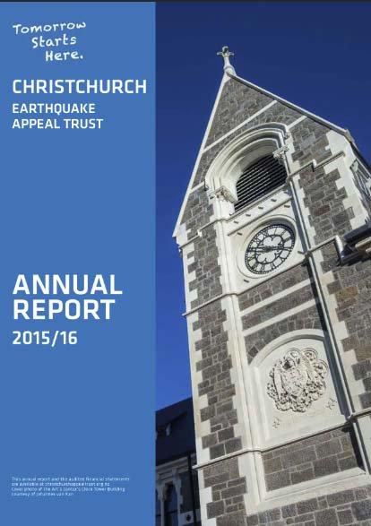 Christchurch Appeal Trust 2015-16 Annual Report cover image