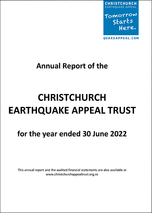 Christchurch Earthquake Appeal Trust Annual Report 2022