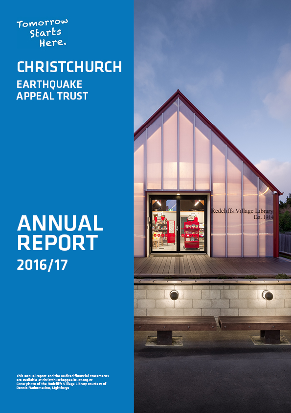 Christchurch Earthquake Appeal Trust Annual Report - 2016-17 Cover